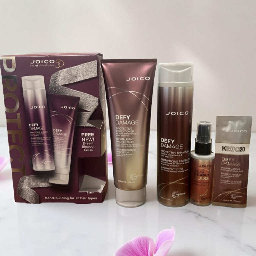 Joico Defy Damage Shampoo Conditoner Dream Blowout Glass Holiday Kit